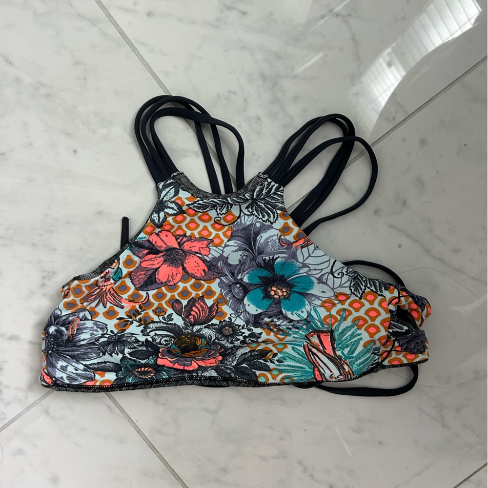 Maaji Reversible Mix and Match Highneck Lace Up Bikini Top XS